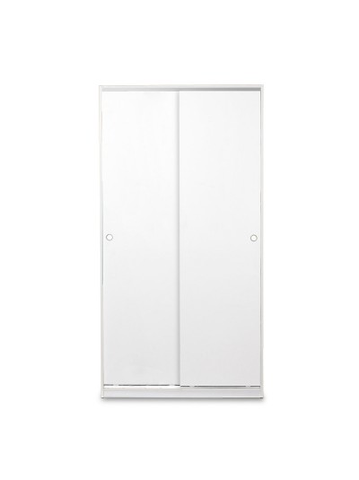 Ντουλάπα ρούχων Slide pakoworld δίφυλλη με συρόμενες πόρτες - χώρισμα χρώμα λευκό 94x52x182εκ