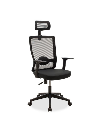 Καρέκλα γραφείου διευθυντή Oregon pakoworld με ύφασμα mesh χρώμα μαύρο