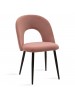 Καρέκλα Jonah pakoworld βελούδο ροζ-μαύρο πόδι