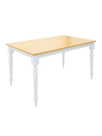 Τραπέζι Alice pakoworld MDF φυσικό-λευκό 120x75x74εκ