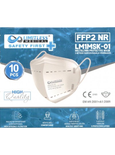 Limitless Medical LM1MSK-01 FFP2 Μάσκα Προστασίας Λευκή 1 τμχ