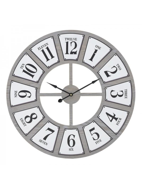INART Ρολόι Τοίχου Ξύλινο/Μεταλλικό Φ60 Κωδ.: 3-20-463-0036 