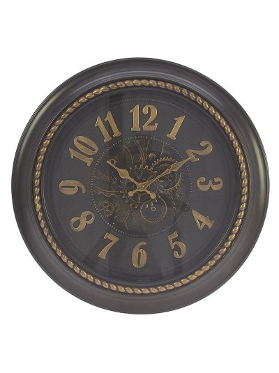 INART Πλαστικό Ρολόι Τοίχου Μαύρο/Χρυσό Κωδικός: 3-20-828-0062 Διαστάσεις: 40Χ4 Εκατοστά 