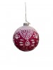 Χριστουγεννιάτικη Γυάλινη Μπάλα Κόκκινη Με Λευκά Σχέδια Γυαλιστερή 8 Εκατοστά glb-0726 (36)